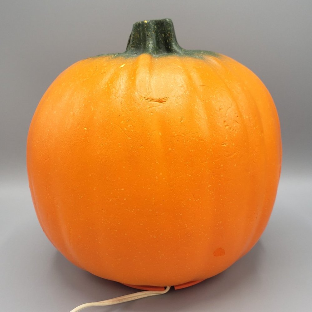 Vtg 1995 Halloween Lighted Jack-o-Lantern Pumpkin Foam Blow Mold 9" Trendmasters - Picture 4 of 12